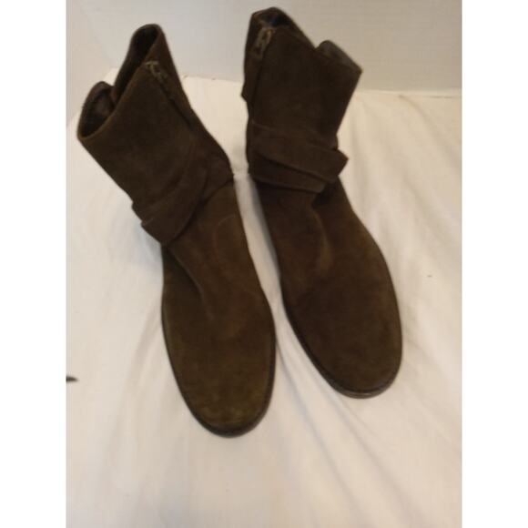 Aquatalia Womens Size 8.5 Bree Ankle Boots Booties Brown Suede Water Resist - Picture 9 of 9